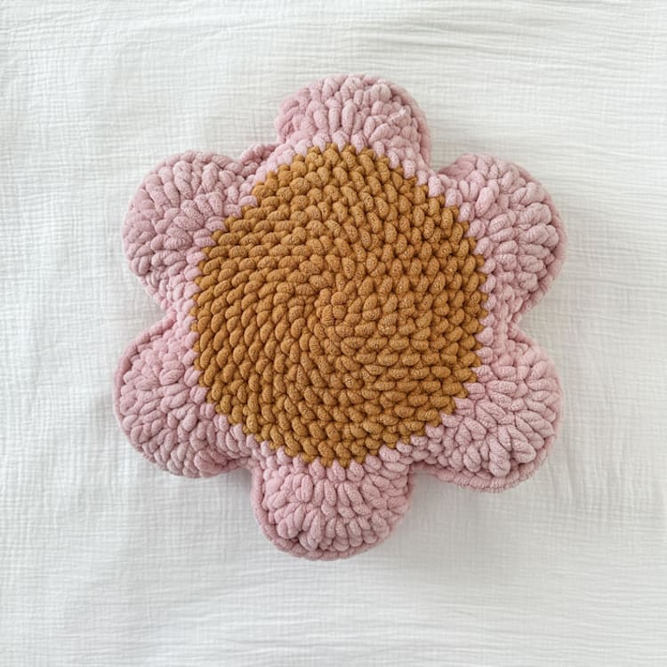 "Daisy Flower Pillow" - Throw Pillows in multicolorassorted-colors by Two Little Knots