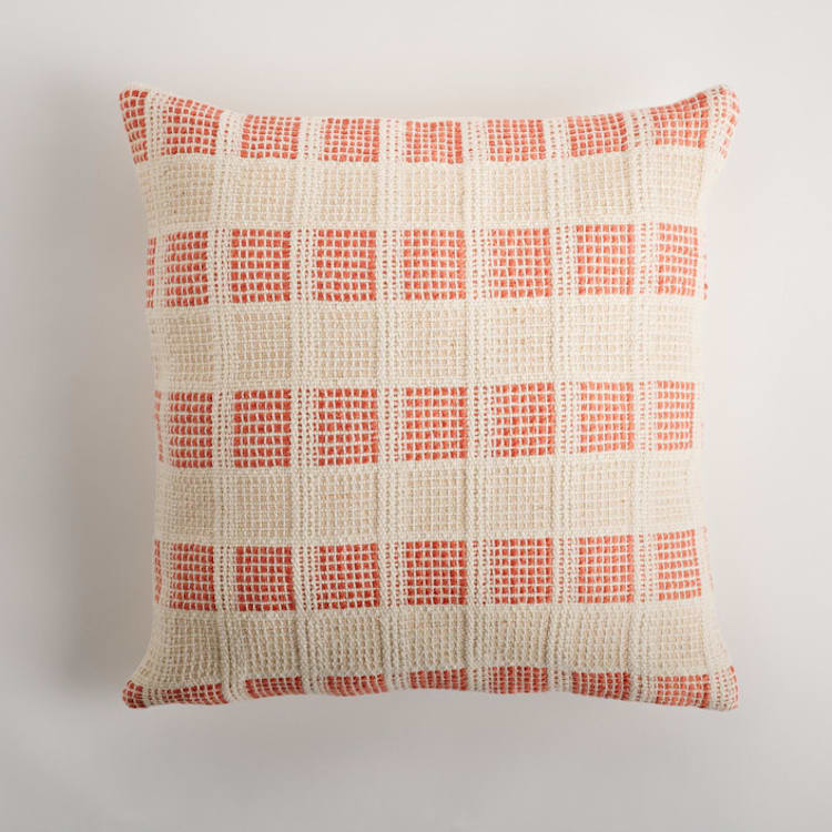 "Mosaic Pillow Cover Terracotta & Cream" - Throw Pillows in multicolor by Tatiana Ordoñez