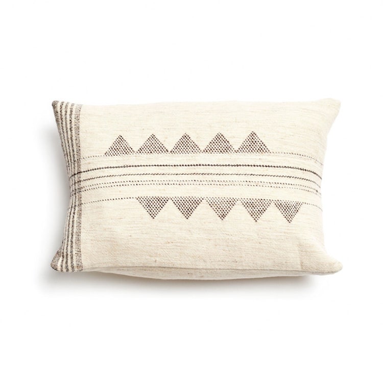 "Kora Small Lumbar Pillow" - Throw Pillows in white by Anjali Purohit