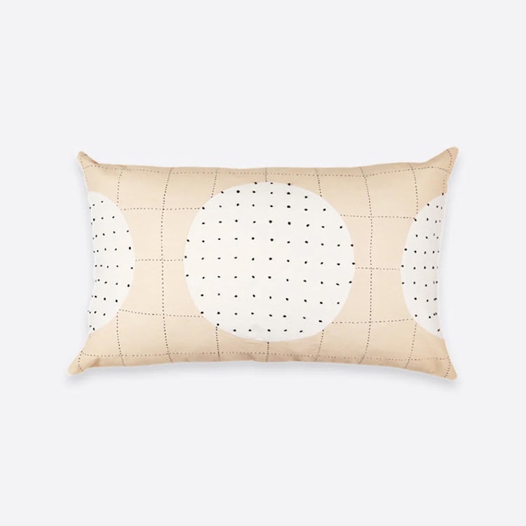 "Lunar Dot Lumbar Pillow - Ivory" - Throw Pillows in pink by Anchal
