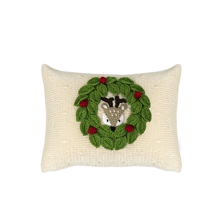 "Peekaboo Deer Mini Pillow" - Throw Pillows in beige by Melange Collection