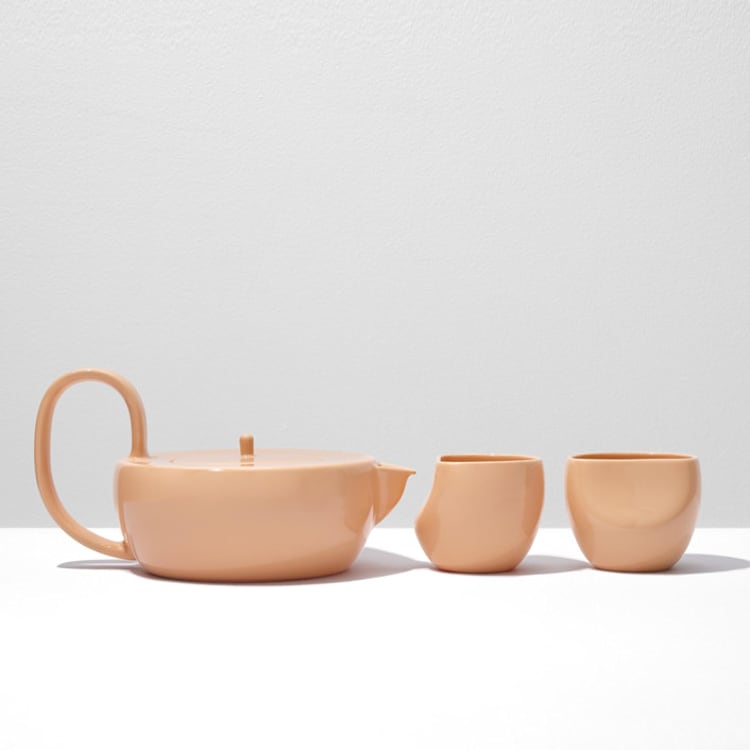 "Elegant Large Teapot Set - Coral" - Mugs and Teacups in brown by Powered By People
