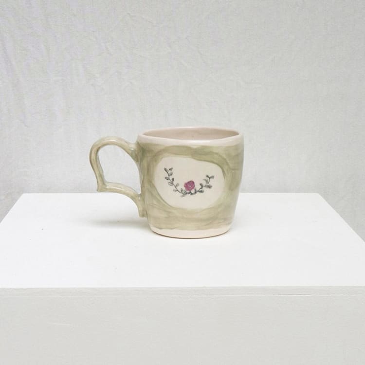 "Cornflower Mug- Mint" - Mugs and Teacups in green by Erika Christine Ceramics