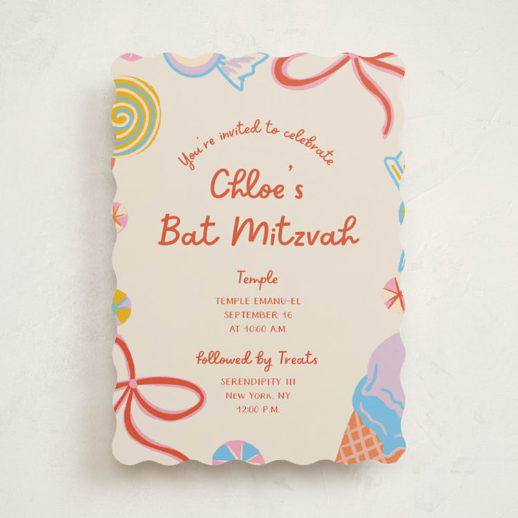 "Super Sweet" - Mitzvah Invitations in Cookie by Lissabeth Anglin - Front