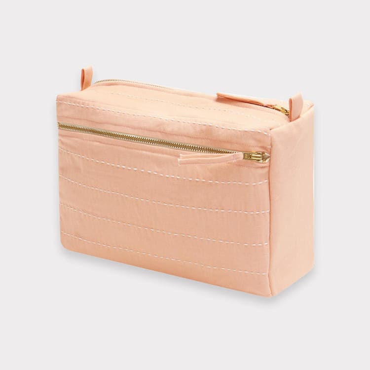 "Large Pin-Stitch Toiletry Bag - Pink" - Makeup Bag in pink by Anchal