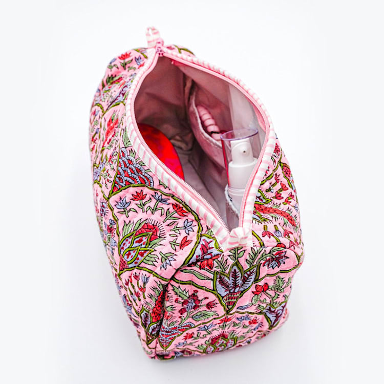 "Pink Arch Toiletry Bag - Small" - Makeup Bag in pink by Inner Child