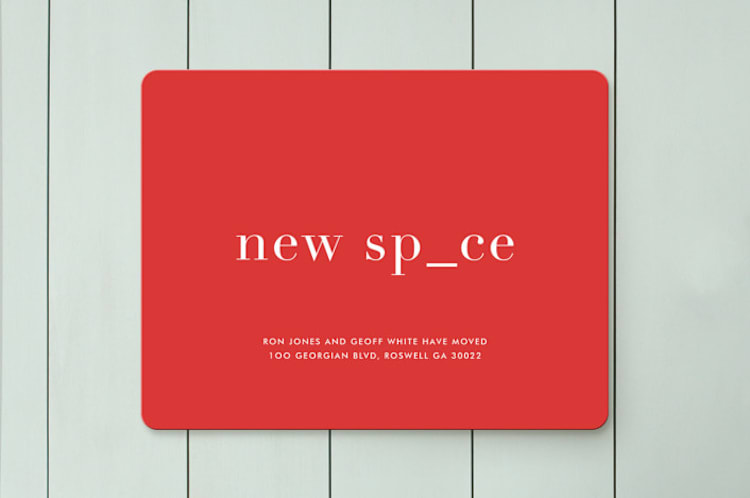 "New Place, New Space" - Moving Announcements in Cherry by kelli hall - Front