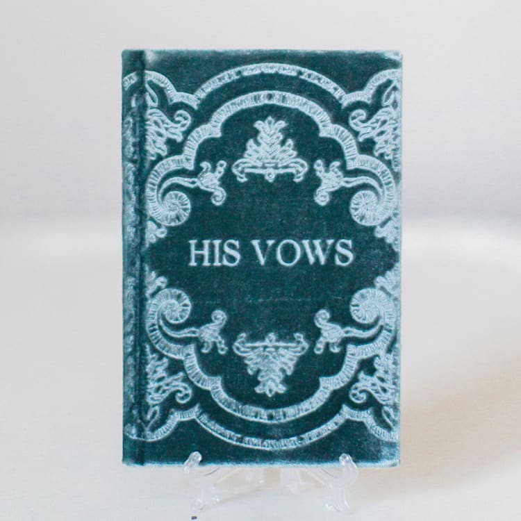 "Vow Book - His" - Wedding Vow Books in blue by Velvet Raptor