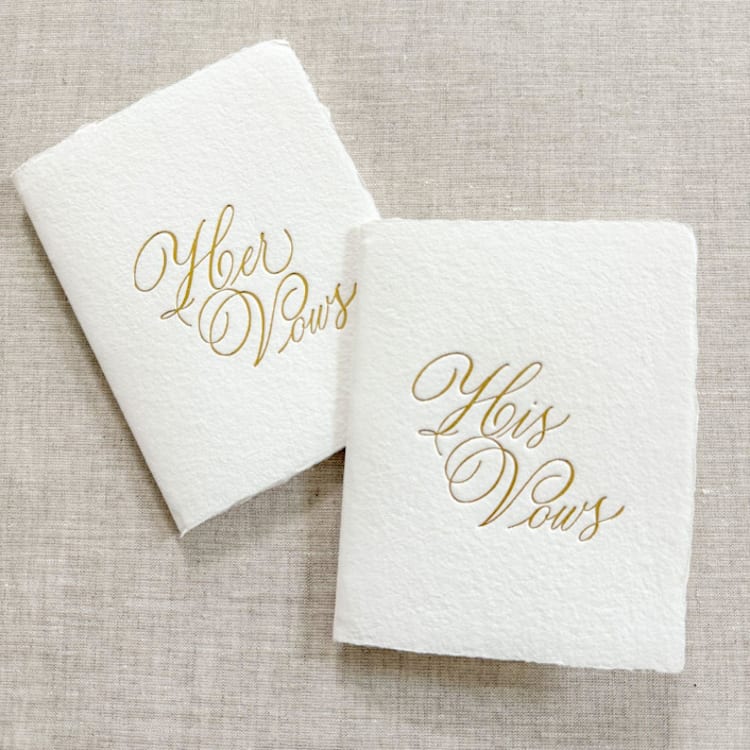 "Gold Foil Vow Books - Set of 2" - Wedding Vow Books in gold by Orchid Studio