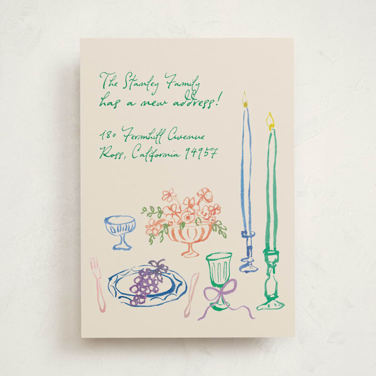 "tablescape drawing" - Moving Announcements in Garden by Cass Loh - Front