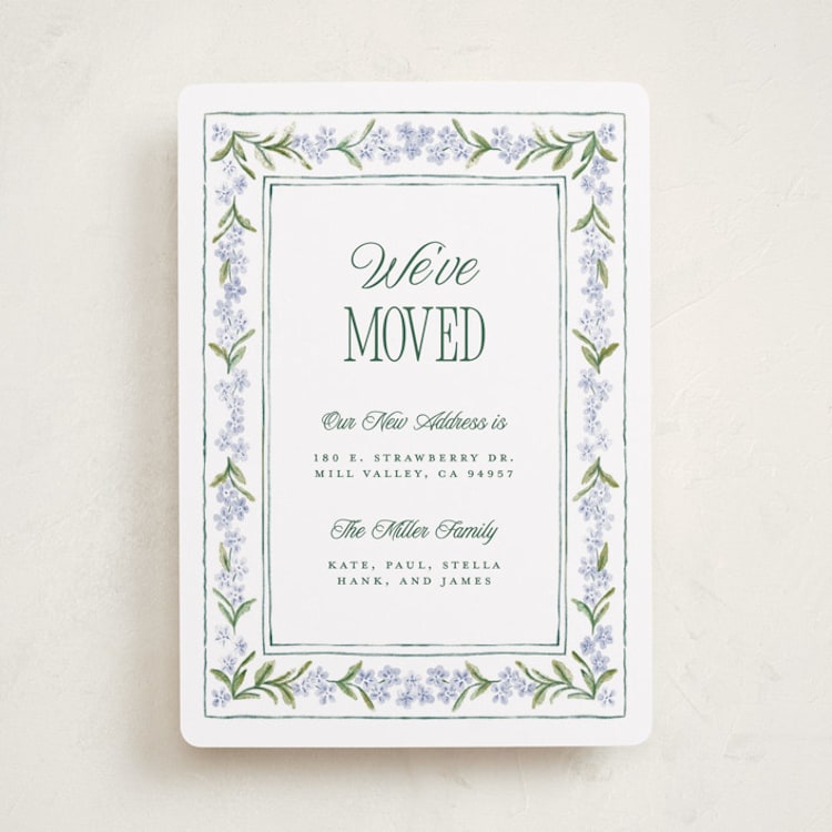 "Vintage Sketched" - Moving Announcements in Wisteria by Jenna Holcomb - Front