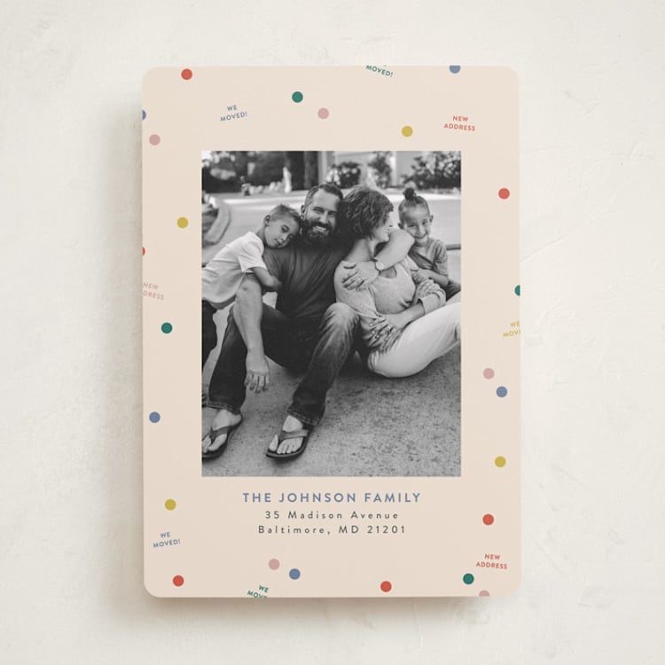 "cue the confetti" - Moving Announcements in Candy by Sarah Hawkins Designs - Front