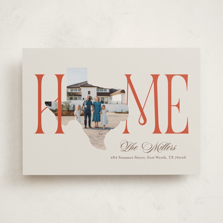 "Home State • Texas" - Moving Announcements in Desert by Kelsey Mucci - Front