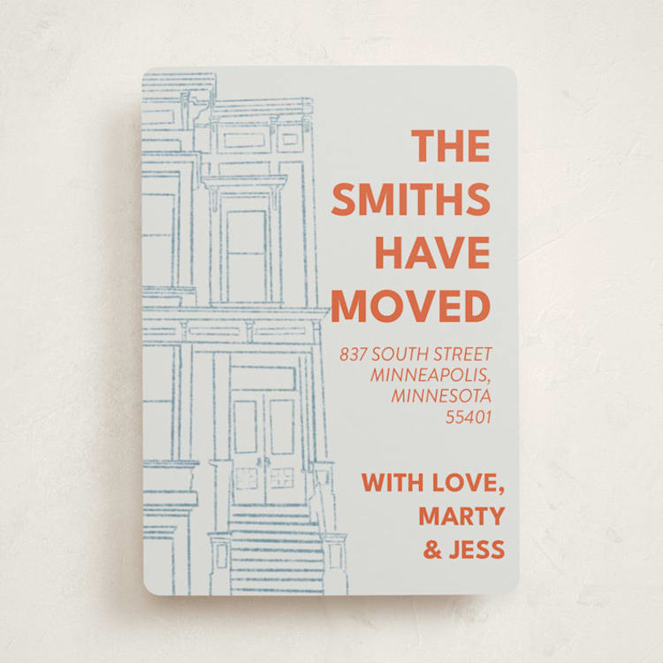"House Sketch" - Moving Announcements in Bluebell by Carolyn Hunt - Front