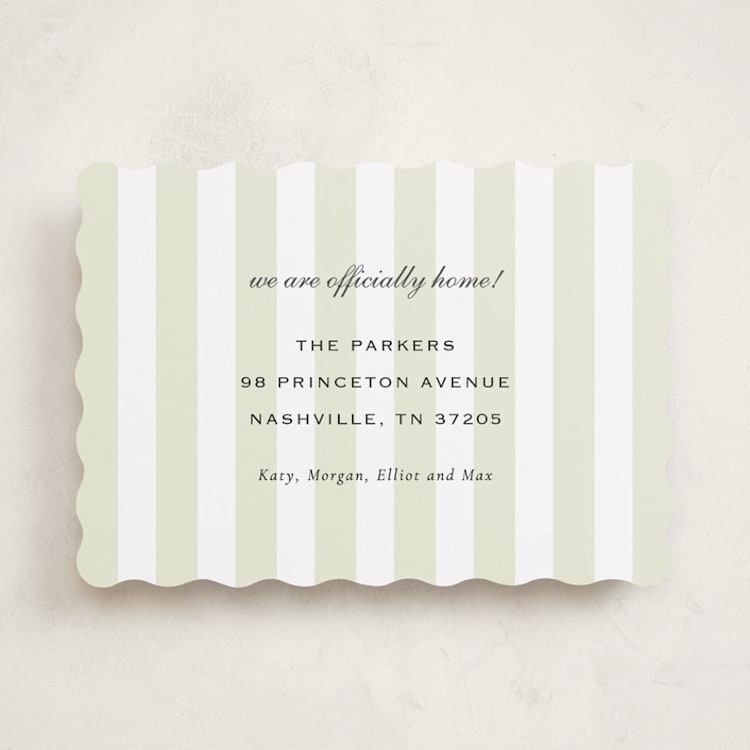 "stripe move" - Moving Announcements in Mint by Sara Hicks Malone - Front
