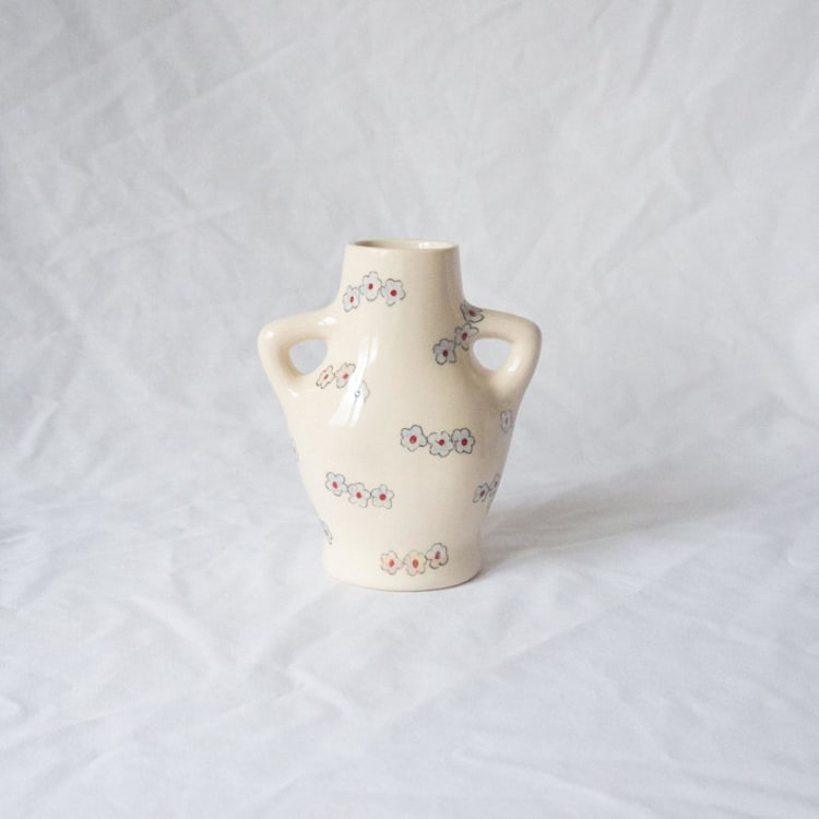 "Pearly Three Times a Charm Bud Vase" - Vases in natural by Erika Christine Ceramics