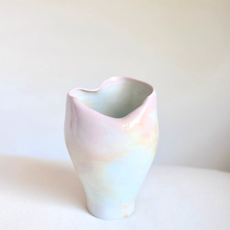 "Cherry Blossom Soft Fold Vase - Small" - Vases in pink by Cloude Made