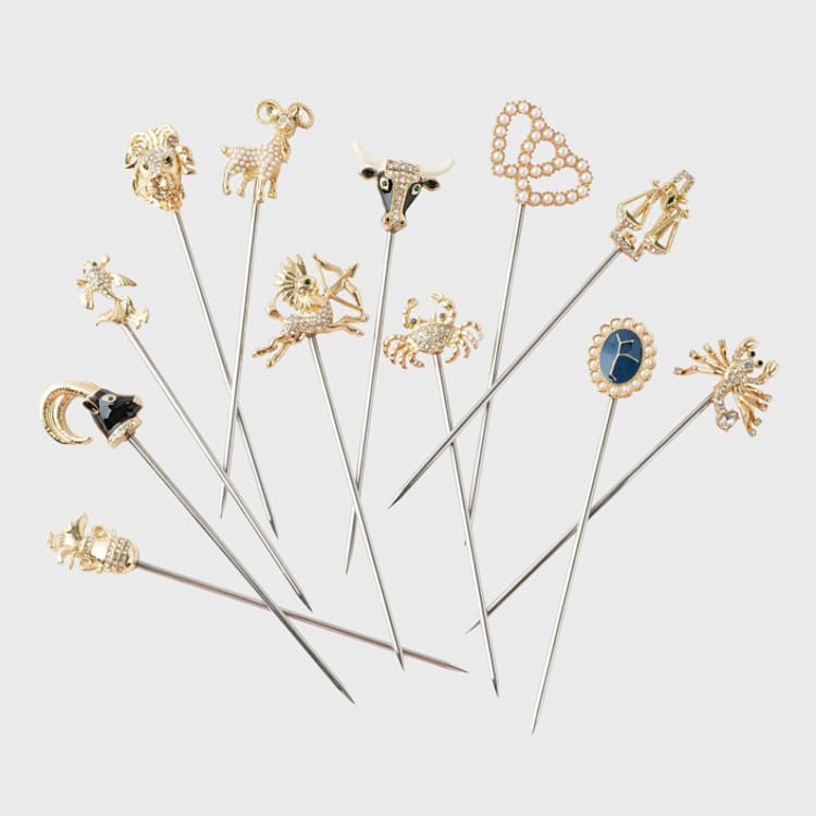 "Zodiac cocktail pick gift set" - Wine and Bar Tools in gold by Joanna Buchanan