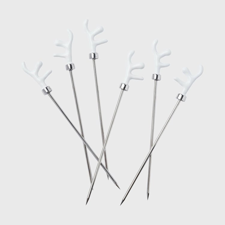 "Coral cocktail picks, white" - Wine and Bar Tools in white by Joanna Buchanan