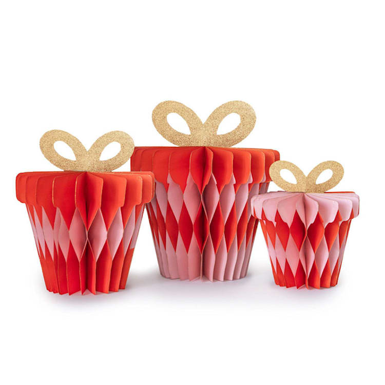 "Present Honeycomb Set" - Centerpieces and Tabletop Decor in red by Jollity and Co