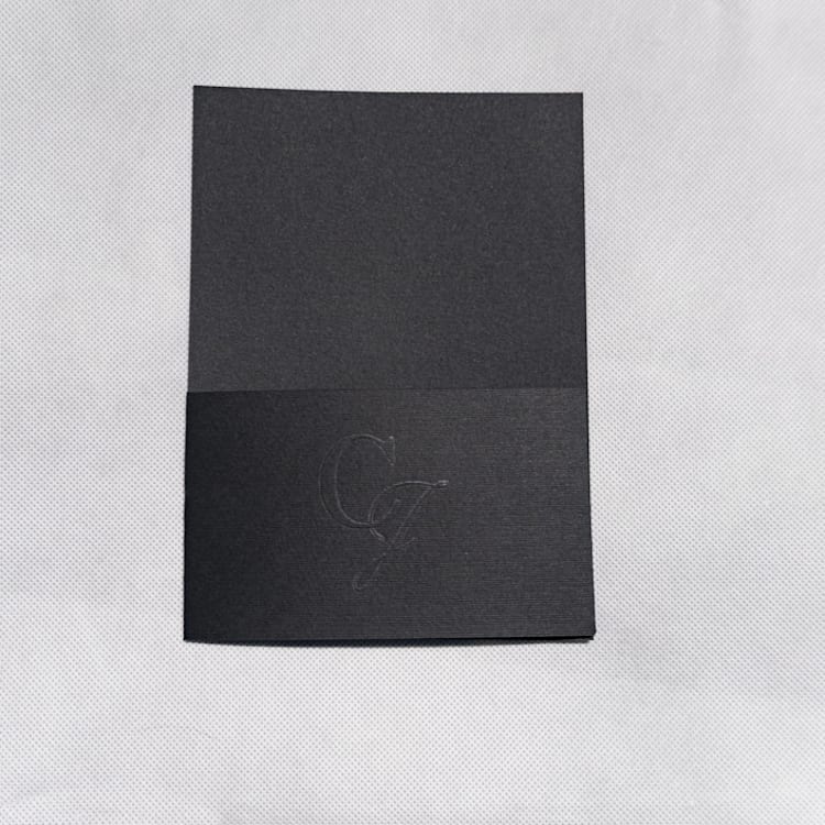 "Black Textured Embossed Invitation Pocket, Qty 10" - Invitation Pockets in black by The Savage Label