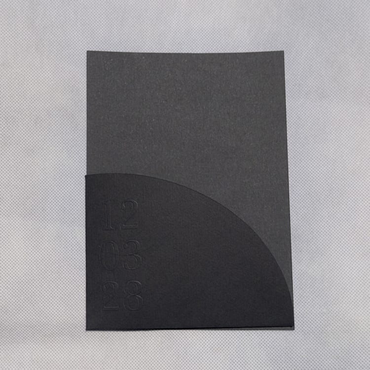 "Textured, Embossed, Curved Invitation Pocket, Qty 10" - Invitation Pockets in black by The Savage Label