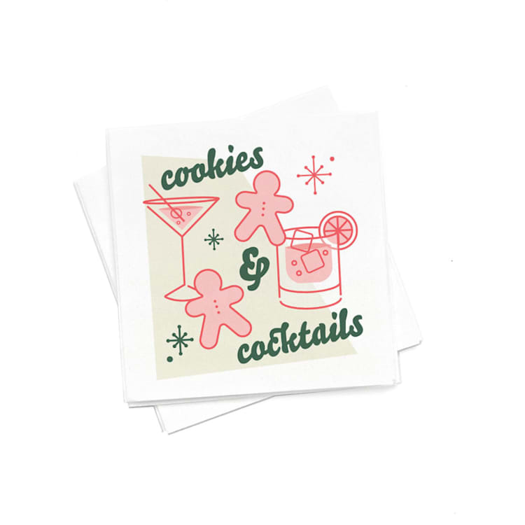 "Cookies and Cocktails Gingerbread Holiday Napkin Pack, cocktail size, pack of 50" - Napkins in multicolorassorted-colors by ForYourParty