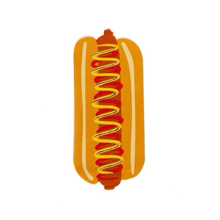 "Patriotic Hot Dog Guest Napkins - Pack of 16" - Napkins in brown by Jollity and Co