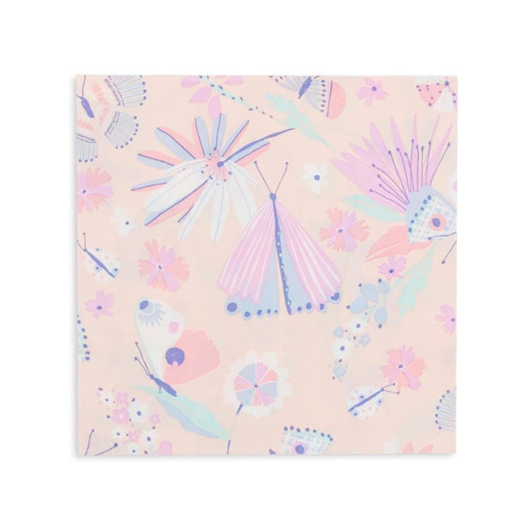 "Flutter Large Napkins - Pack of 16" - Napkins in pink by Jollity and Co