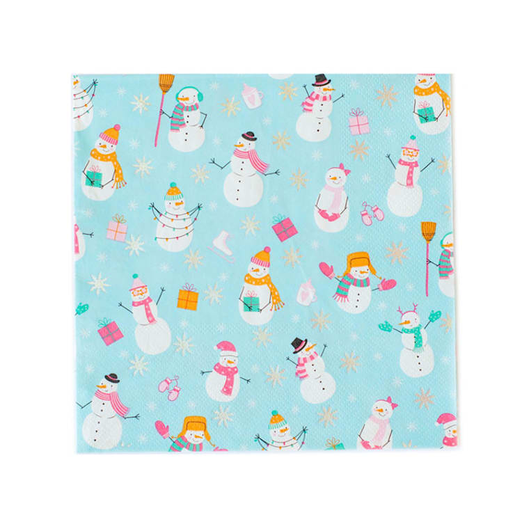 "Blizzard Buddies Large Napkins - Set of 16" - Napkins in blue by Jollity and Co