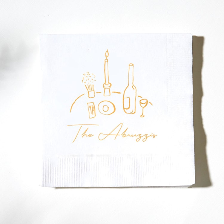 "Food, Family, Friends Napkins" - Napkins in white by ForYourParty