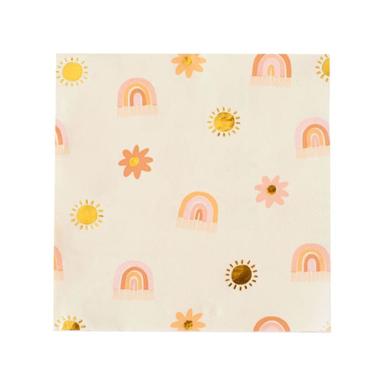 "Boho Rainbow Large Napkins - Pack of 16" - Napkins in multicolor by Jollity and Co