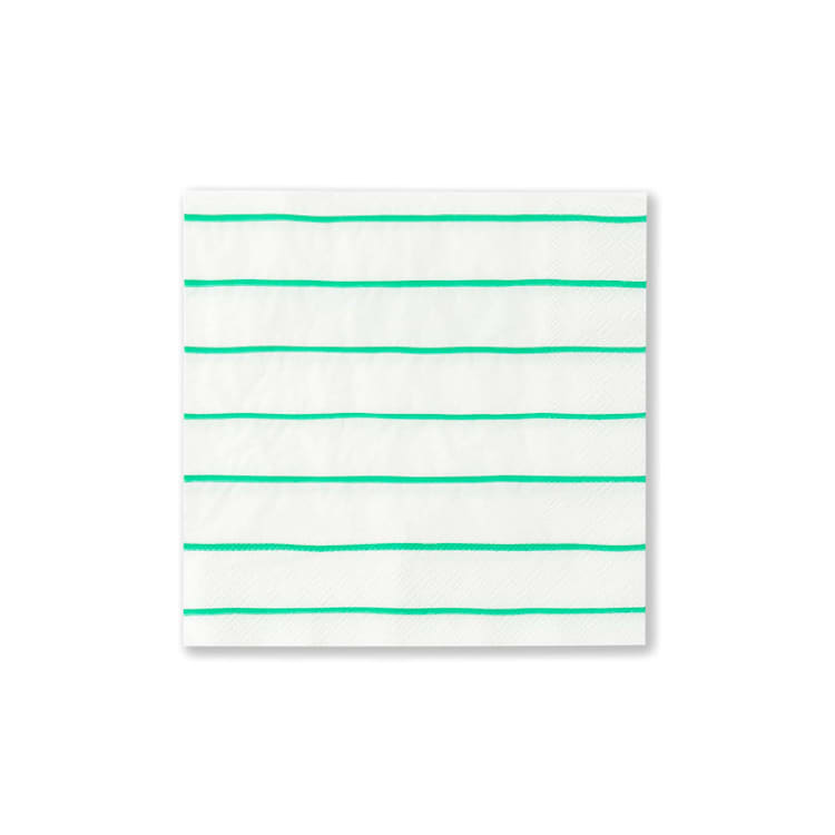 "Frenchie Stripes Petite Napkins" - Napkins in green by Jollity and Co