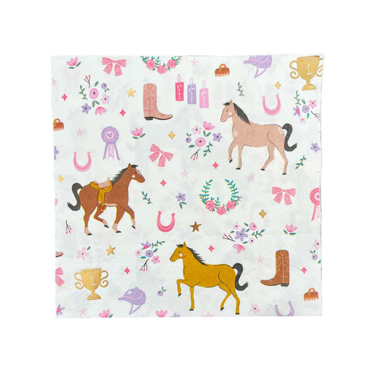 "Pony Tales Large Napkins - Pack of 16" - Napkins in multicolor by Jollity and Co