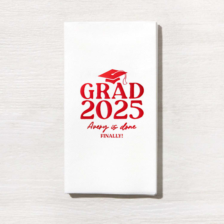 "Grad Cap Elegance Year Napkin, set of 50" - Napkins in white by ForYourParty