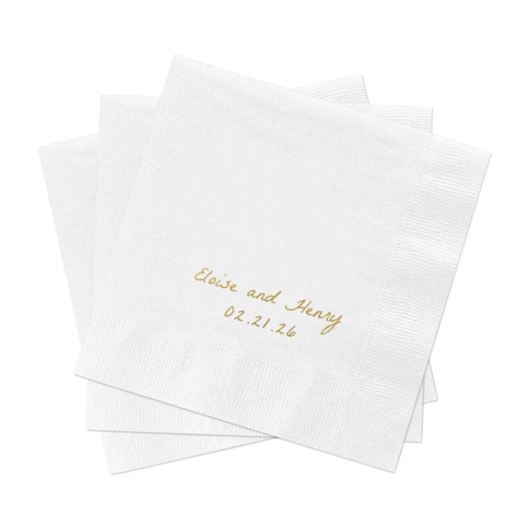 "Script Wedding Cocktail Napkins, Pack of 200" - Napkins in multicolorassorted-colors by Studio Lavender
