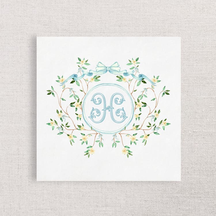 "Magnolia Crest Custom Napkins | Pack of 100" - Napkins in multicolorassorted-colors by Papel Custom Design