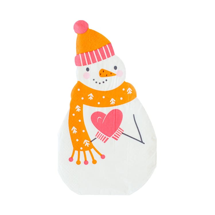 "Blizzard Buddies Guest Napkins - Set of 16" - Napkins in orange by Jollity and Co