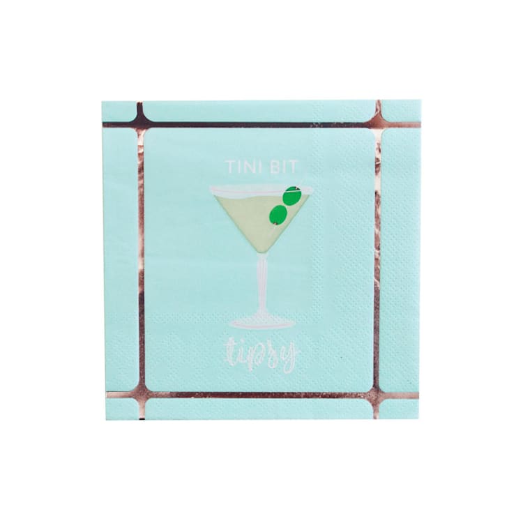 "Tini Bit Tipsy Cocktail Napkins - Pack of 20" - Napkins in blue by Jollity and Co