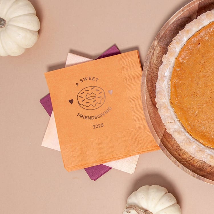 "Sweet Friendsgiving Napkin, cocktail size, set of 100" - Napkins in orange by ForYourParty