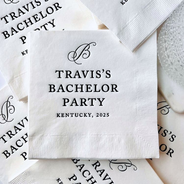 "Custom Bachelor or Bachelorette Party Napkins | Set of 50" - Napkins in white by Alyssa Cook