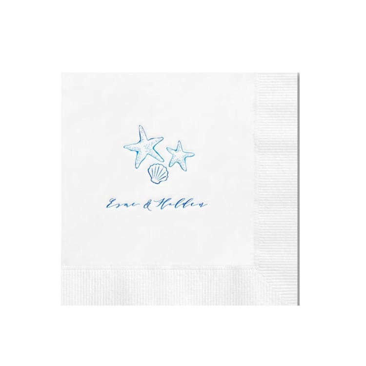 "Beach Treasures Custom Napkin - Pack of 100" - Napkins in multicolorassorted-colors by Papel Custom Design
