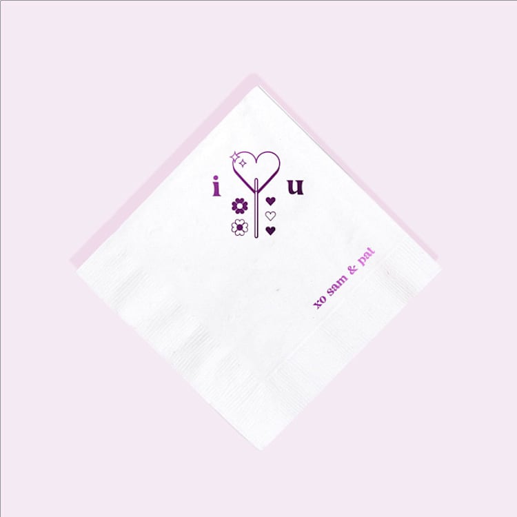 "Valentine’s Lollipop Napkin, cocktail size, set of 50" - Napkins in white by ForYourParty