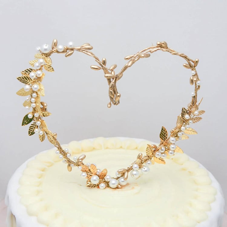 "Rustic Heart Cake Topper" - Cake Toppers in gold by BE something new