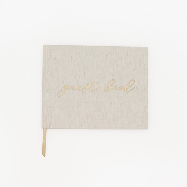 "Guest Book, Linen" - Guest Books in natural by bloom Daily Planners