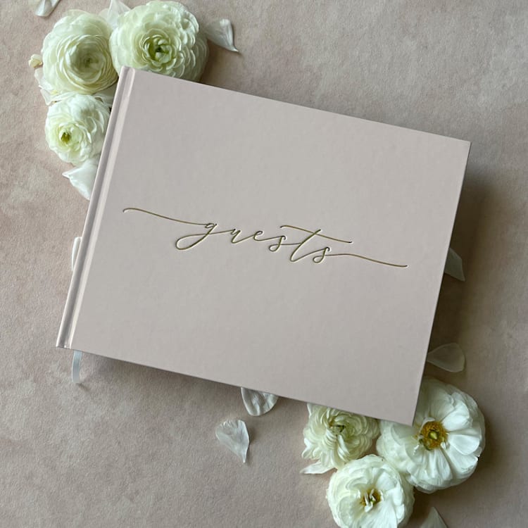 "Blush Nude Minimalist Guest Book" - Marketplace Guest Books in pink by Barbara Gregory