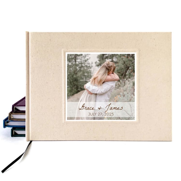 "Personalized Wedding Guest Book · Your Photo on Cover" - Marketplace Guest Books in multicolor by Transient Books