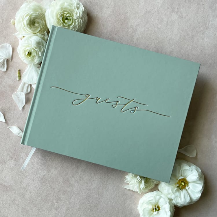 "Sage Green Minimalist Guest Book" - Marketplace Guest Books in green by Barbara Gregory