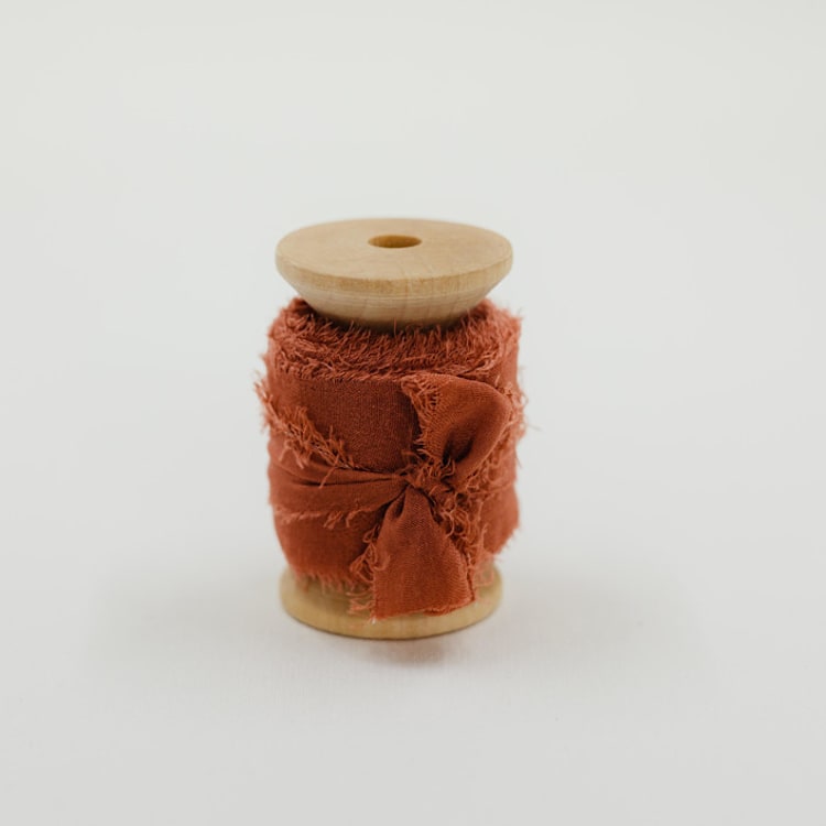 "Silk Wedding Ribbon Spice 1" Wide" - Ribbons in orange by Ribbon and Rings