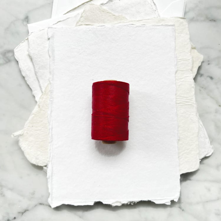 "Cherry Red Waxed Linen Twine, 2-Ply" - Ribbons in red by Jenny Sanders